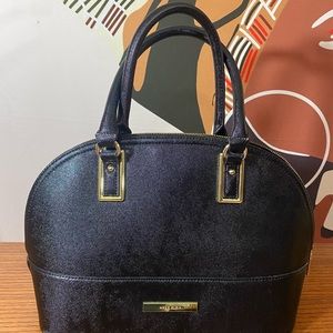 Anne Klein Bean Bag Black with clean polka dot interior with pockets